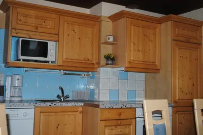 Küche/Küchenzeile in der Unterkunft Haus Holaus Helga