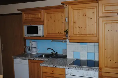 Küche/Küchenzeile in der Unterkunft Haus Holaus Helga
