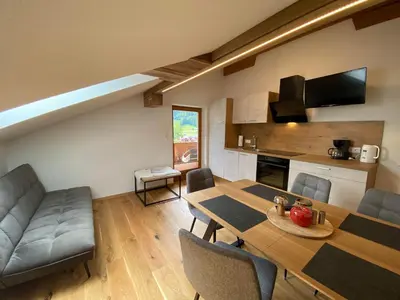 Ein Sitzbereich in der Unterkunft Ferienwohnung Marianne