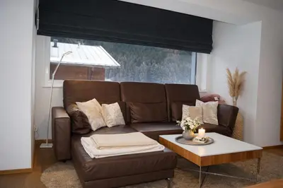 Ein Sitzbereich in der Unterkunft lechner living apartments