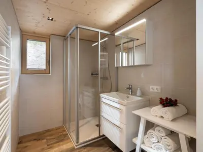 Ein Badezimmer in der Unterkunft Ferienwohnung Auszeit am See