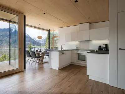 Küche/Küchenzeile in der Unterkunft Ferienwohnung Auszeit am See