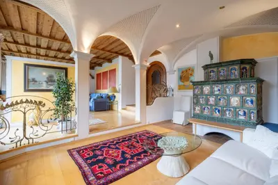 Ein Sitzbereich in der Unterkunft Villa Emma
