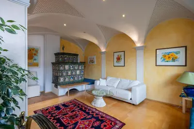Ein Sitzbereich in der Unterkunft Villa Emma