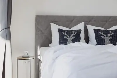 Ein Bett oder Betten in einem Zimmer der Unterkunft Ferienhaus Streif LXL