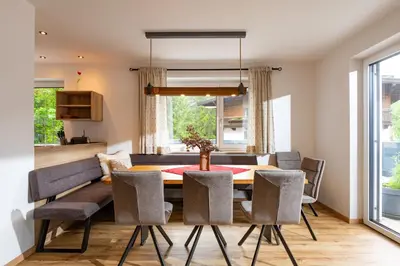 Küche/Küchenzeile in der Unterkunft Ferienhäuser Kaiserluft Chalet