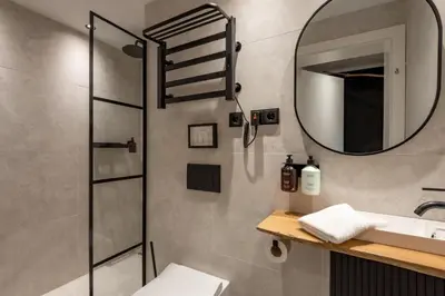 Ein Badezimmer in der Unterkunft Langerwegh Apartments AP2