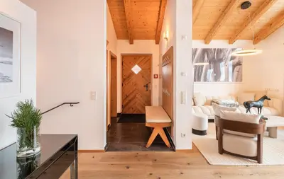 Küche/Küchenzeile in der Unterkunft AlpenPura - Chalet mit Sauna und Panoramablick