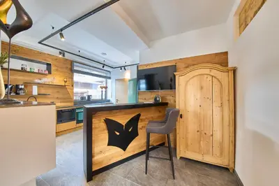 Küche/Küchenzeile in der Unterkunft Appartements Der Fuchsbau
