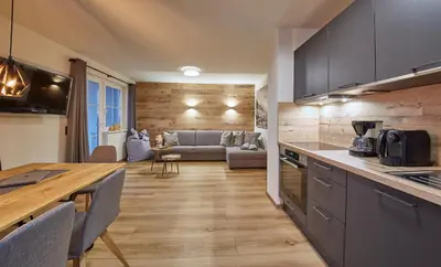 Küche/Küchenzeile in der Unterkunft Appartements Der Fuchsbau