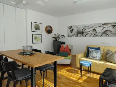 Ein Sitzbereich in der Unterkunft Art Appartement