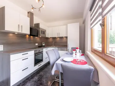 Küche/Küchenzeile in der Unterkunft Attractive apartment with terrace