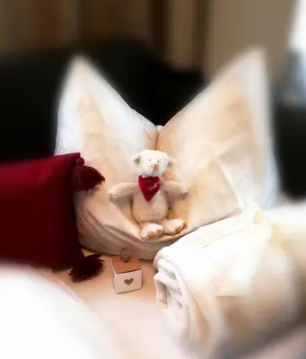 Ein Bett oder Betten in einem Zimmer der Unterkunft Dreilärchenhaus
