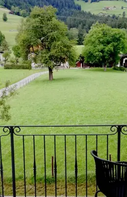 Ein Garten an der Unterkunft Dreilärchenhaus