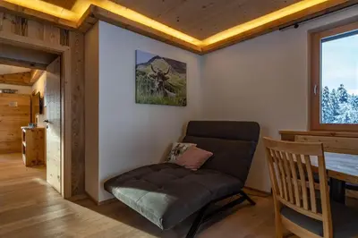 Ein Sitzbereich in der Unterkunft Finks Appartement