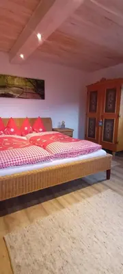 Ein Bett oder Betten in einem Zimmer der Unterkunft Scherntreinerhof