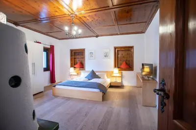 Ein Bett oder Betten in einem Zimmer der Unterkunft Chalet Rosenweg