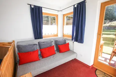 Ein Sitzbereich in der Unterkunft Ferienwohnung Königsleiten 77 - Top 34