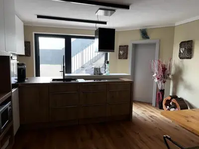 Küche/Küchenzeile in der Unterkunft Heidis Ferienwohnung