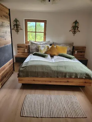 Ein Bett oder Betten in einem Zimmer der Unterkunft Anne's Wohlfühlplatzl