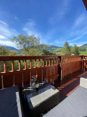 Ein Balkon oder eine Terrasse in der Unterkunft Ferienhaus Islitzer