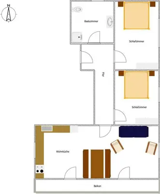 Grundriss der Unterkunft Appartement Stefan
