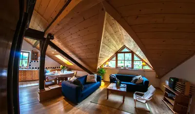 Ein Sitzbereich in der Unterkunft Gabis Lodge
