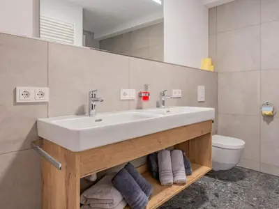 Ein Badezimmer in der Unterkunft Blick ins Salzachtal