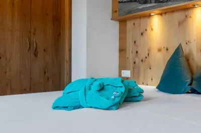 Ein Bett oder Betten in einem Zimmer der Unterkunft Ferienhaus 12 im Feriendorf Kirchdorf