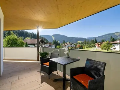 Ein allgemeiner Bergblick oder ein Berglick von der Ferienwohnung aus