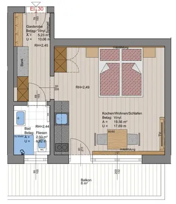 Grundriss der Unterkunft Bucherwirt Appartements