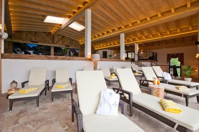 Ein Sitzbereich in der Unterkunft Seehotel Brunner