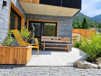 Ein allgemeiner Bergblick oder ein Berglick von der Ferienwohnung aus