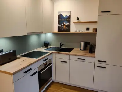 Küche/Küchenzeile in der Unterkunft Ferienwohnung Julia