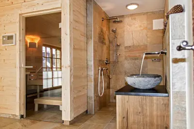 Ein Badezimmer in der Unterkunft Kendlalm