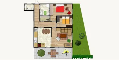 Grundriss der Unterkunft Ferienwohnung Natural A
