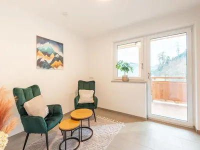 Ein Sitzbereich in der Unterkunft Apartment in Uderns near Spieljoch Ski