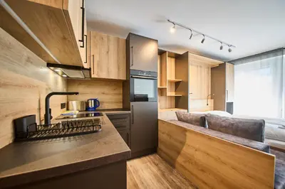 Küche/Küchenzeile in der Unterkunft Appartement Bittner