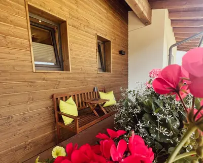 Ein Balkon oder eine Terrasse in der Unterkunft Apartment Goldene Mitte