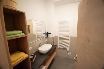 Ein Badezimmer in der Unterkunft Das Gschossmann