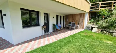 Ein Garten an der Unterkunft Bergwelt Hart