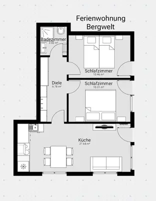Grundriss der Unterkunft Bergwelt Hart