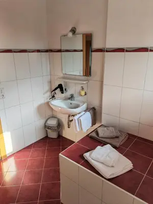 Ein Badezimmer in der Unterkunft Oberstockachhof