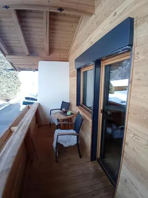 Ein Sitzbereich in der Unterkunft Apartment Alpin