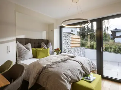Ein Bett oder Betten in einem Zimmer der Unterkunft Bachgeflüster