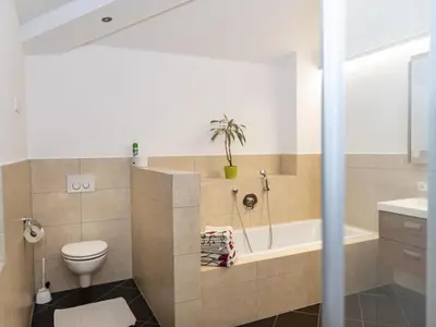 Ein Badezimmer in der Unterkunft Ferienhaus Gartentraum 1
