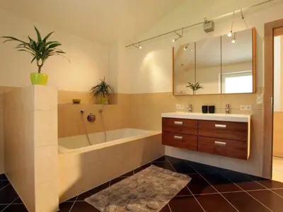 Ein Badezimmer in der Unterkunft Ferienhaus Gartentraum