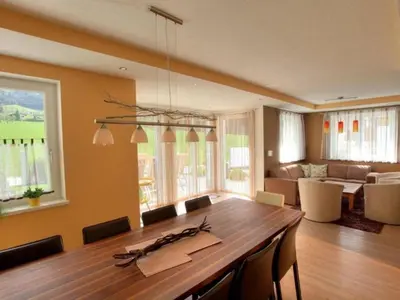 Ein Sitzbereich in der Unterkunft Ferienhaus Gartentraum
