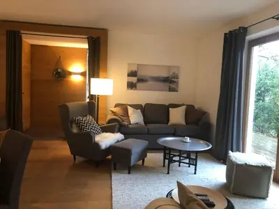 Ein Sitzbereich in der Unterkunft Winklern Lodges