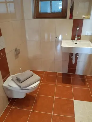 Ein Badezimmer in der Unterkunft Ferienwohnung Haus Bergfrieden